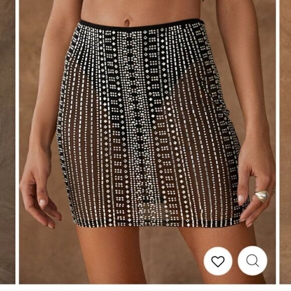 Rhinestones Jewel Elegant SpandexPartially linedCrystal embellished two P - Picture 2 of 15